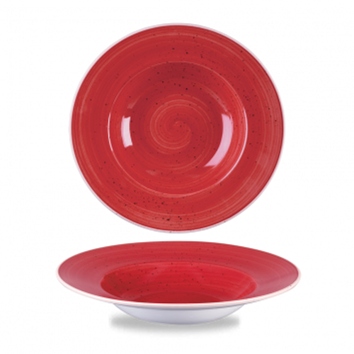 Churchill - Stonecast 10 oz Berry Red Round Wide Rim  Bowl  - 12/Case