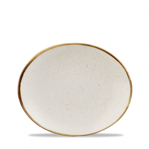 Churchill - Stonecast 7.75" Barley White Oval Coupe  Plate - 12/Case