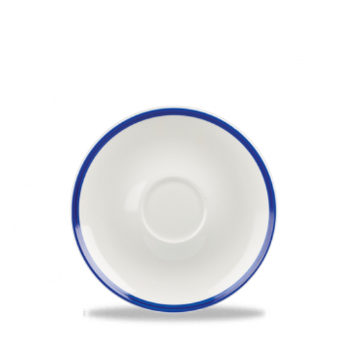 Churchill - Retro Blue  White with Blue Rim Round Saucer - 24/Case