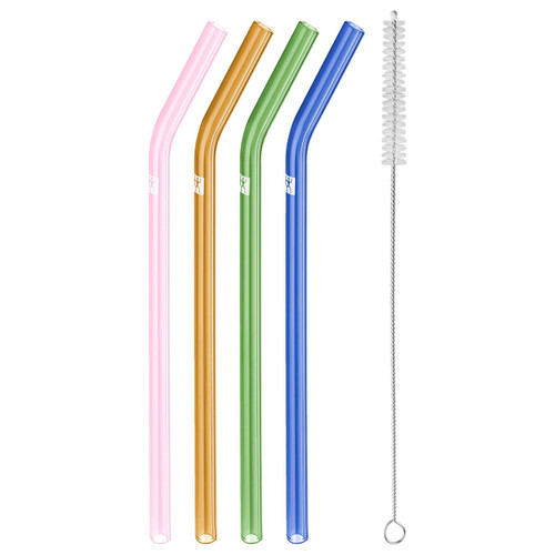 Zwilling - Sorrento Bent Colored Glass Straws 5PC Set