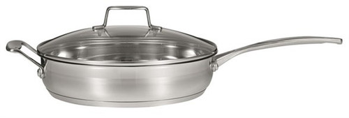 Scanpan - 11" Impact Fry Pan with Glass Lid - 18/10 Stainless, Induction Ready, Made in Denmark