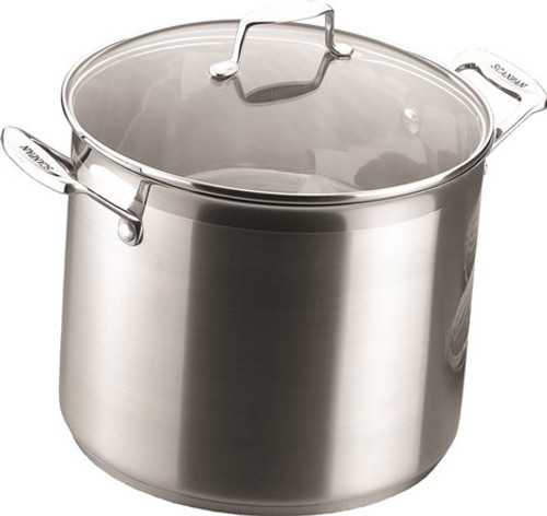 Scanpan - 7.2L Impact Stock Pot with Glass Lid - 18/10 Stainless, Induction Ready, Made in Denmark