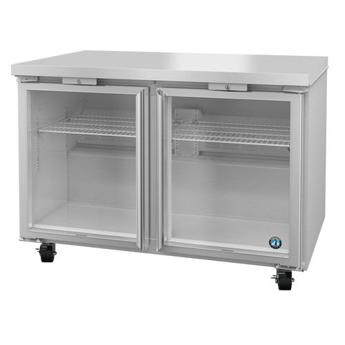 Hoshizaki - 48" Stainless Steel Undercounter Refrigerator w/ 2 Glass Doors - UR48B-GLP01