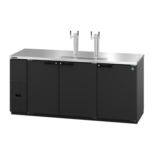 Hoshizaki - 80" Black Refrigerated Beer Dispenser w/ 4 Taps & 3 Solid Swing Doors - DD80