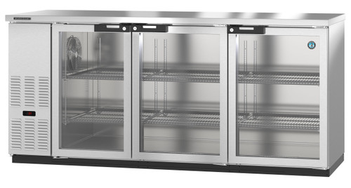 Hoshizaki - 80" Stainless Steel Back Bar Refrigerator w/ 3 Glass Swing Doors - BB80-G-S