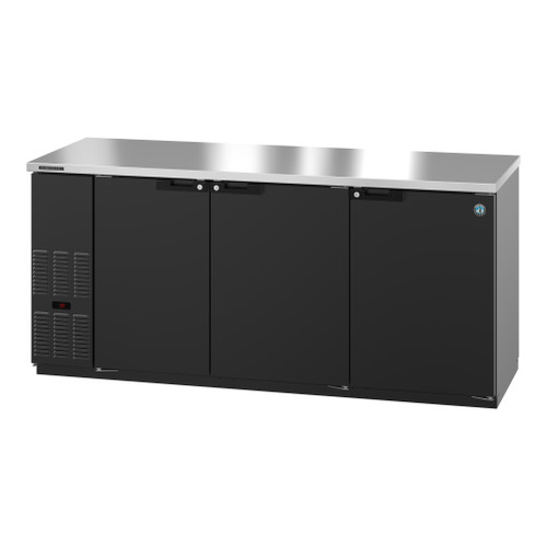 Hoshizaki - 80" Black Back Bar Refrigerator w/ 3 Solid Swing Doors - BB80