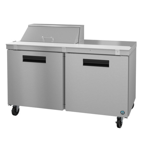 Hoshizaki - Steelheart 60" Sandwich Top  Refrigerated Prep Table w/ 2 Doors & 8 Pans - SR60B-8