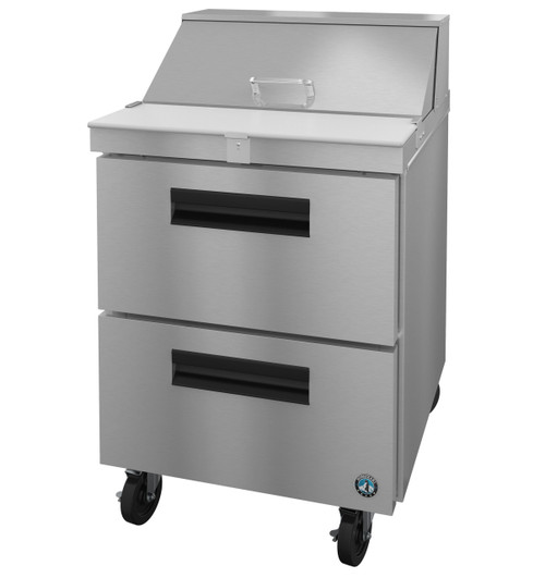 Hoshizaki - Steelheart 27" Sandwich Top Refrigerated Prep Table w/ 2 Drawers & 8 Pans - SR27B-8D2