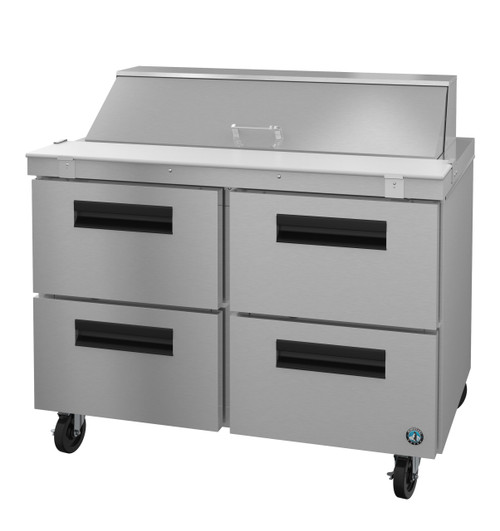 Hoshizaki - Steelheart 48" Sandwich Top Refrigerated Prep Table w/ 4 Drawers & 12 Pans - SR48B-12D4