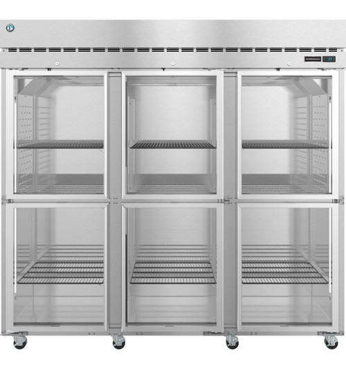 Hoshizaki - Steelheart 82.5" Stainless Steel Refrigerator w/ 6 Glass Half Doors -  R3A-HG