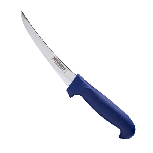Williams - 6" Blue Handle Curved Boning Knife