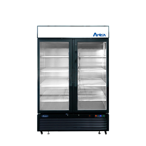Atosa - 40" 2 Glass Door Black Merchandiser Freezer - MCF8732GR