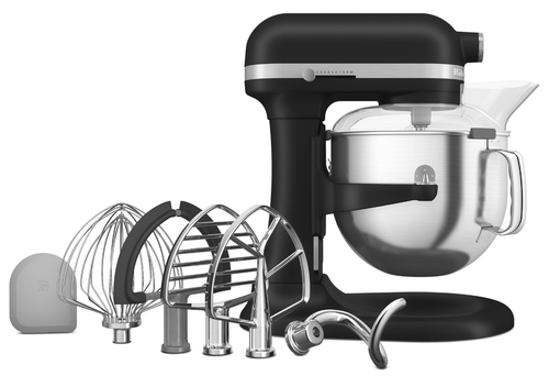 KitchenAid - 7 Qt Matte Black Stand Mixer With Stainless Steel Accessories