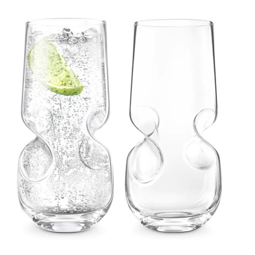 Final Touch - 500ML Bubbles Seltzer Beverage Glass- Set of 2