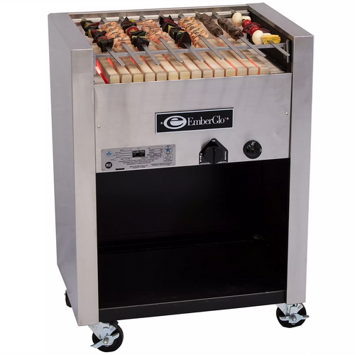 EmberGlo - 25F Kabob 26" Open Front Floor Standing Natural Gas Charbroiler - 5010401
