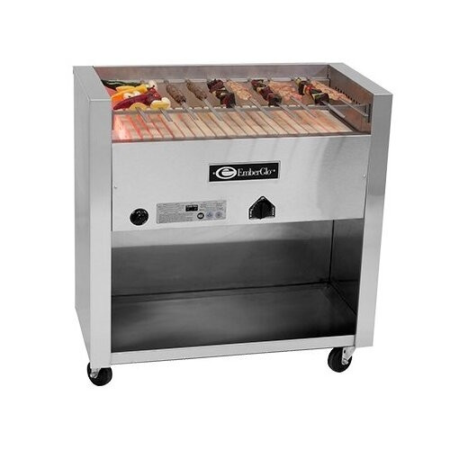 EmberGlo - 25WF Kabob 36" Open Front Floor Standing Natural Gas Charbroiler 240V - 5010605