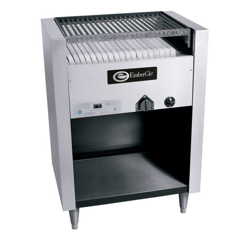 EmberGlo - 31NF 26" Open Front Floor Standing Liquid Propane Charbroiler w/ Casters - 5120604-1