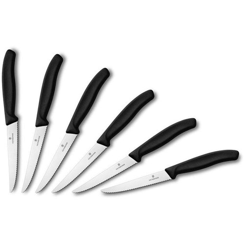 Victorinox - 6 Piece Swiss Classic Serrated Steak Knife Set Pointed Tip