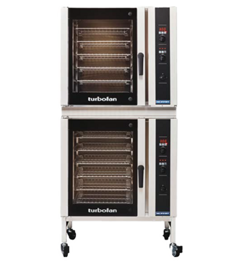 Turbofan - 36" Full Size Sheet Pan Digital Electric Convection Ovens Double Stacked 208V/3Ph w/ Stand - E35D6-26/2C