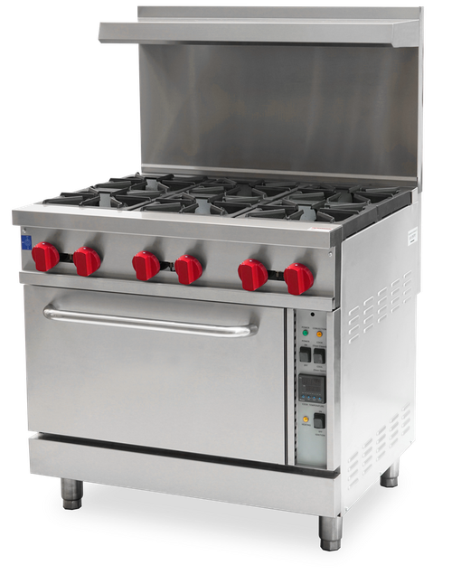 Omcan - 36" Natural Gas Range w/ 6 Burners - 47449