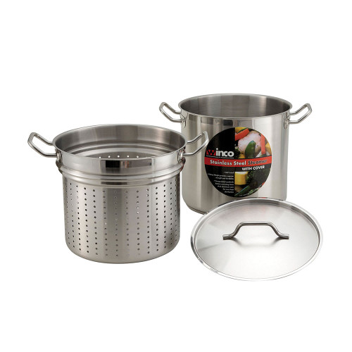 Winco (SSDB-16) Stainless Steel 16 qt. Double Boiler with Cover