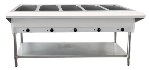 Omcan - 72" Open Well Liquid Propane Steam Table w/ 5 Pan Capacity - 47365