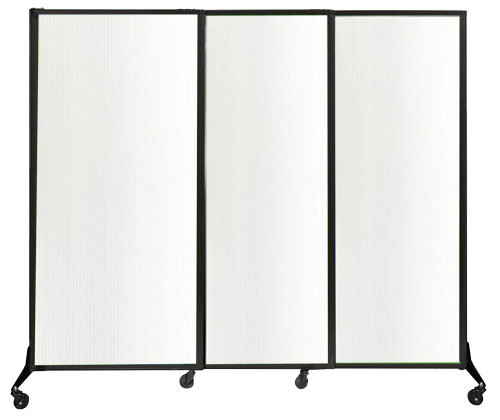 Omcan - 7' x 7' 4" White Quick-Wall Sliding Portable Partition - 46775