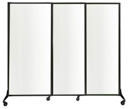 Omcan - 7' x 6' 8" White Quick-Wall Sliding Portable Partition - 46774