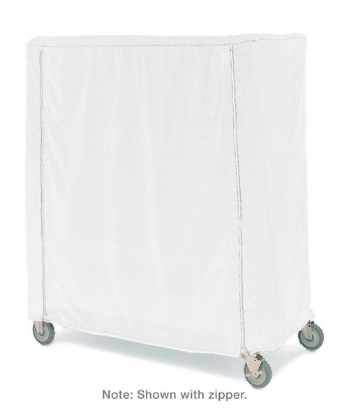 Metro 18X60X54VUC White Uncoated Nylon Shelf Cart and Truck Cover with Velcro® Closure 18" x 60" 54"