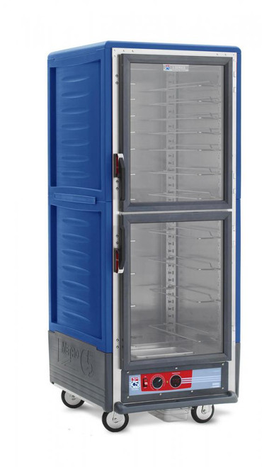 Metro C539-HDC-U-BU C5 3 Series Heated Holding Cabinet with Clear Dutch Doors - Blue