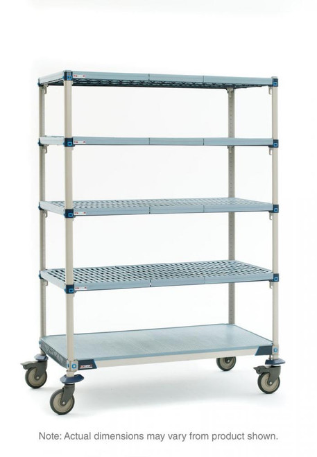 Metro 5Q357EG3 MetroMax Q Cart with Solid Bottom MetroMax i Shelf and Polyurethane Casters - 18" x 48"