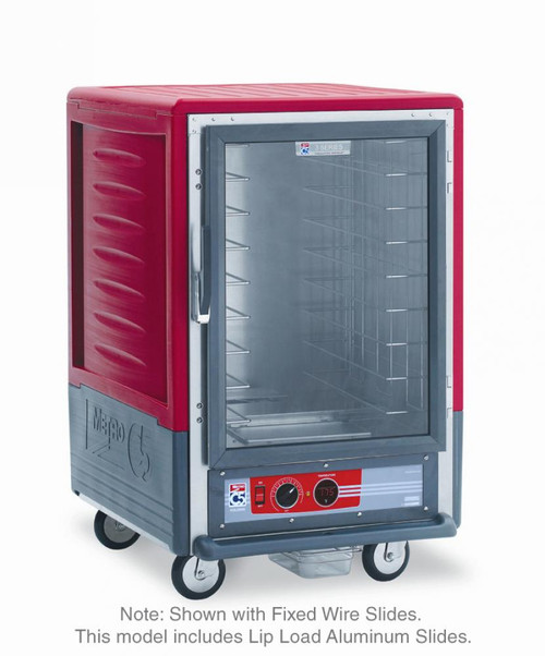 Metro C535-HFC-L C5 3 Series Heated Holding Cabinet with Clear Door - Red