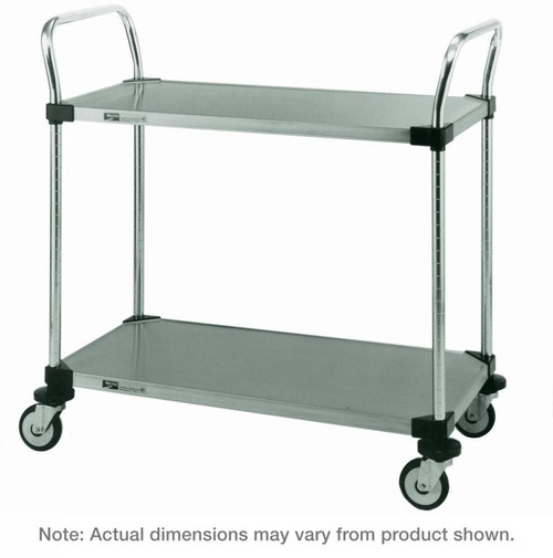 Metro MW106 Super Erecta 21" x 36" x 39" Two Shelf Standard Duty Stainless Steel Utility Cart