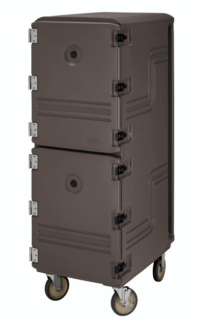 Cambro 1826DBCSP131 Camcart Dark Brown Double Compartment Food Storage Box Carrier with Security Package