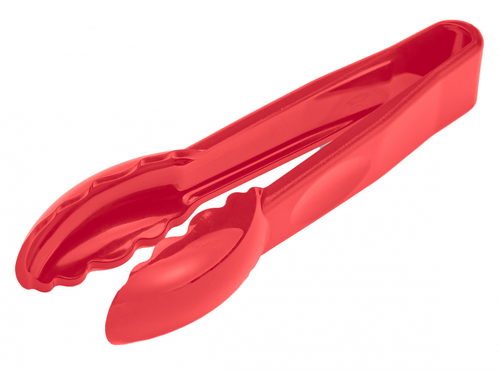 Cambro - Lugano 6" Red Scallop Grip Plastic Tongs