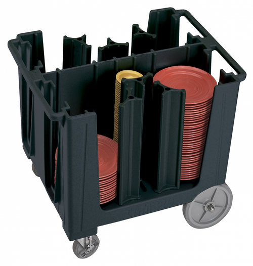 Cambro ADCS110 S Series Adjustable Black Dish Caddy with Vinyl Cover - 6 Column
