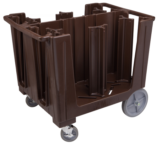 Cambro ADCS131 S Series Adjustable Dark Brown Dish Caddy with Vinyl Cover - 6 Column