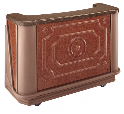 Cambro BAR650DSDX668 Deluxe Designer Series Sedona Cambar 67" Portable Bar Pre-Mix System with 7-Bottle Speed Rail, Cold Plate, and Soda Gun