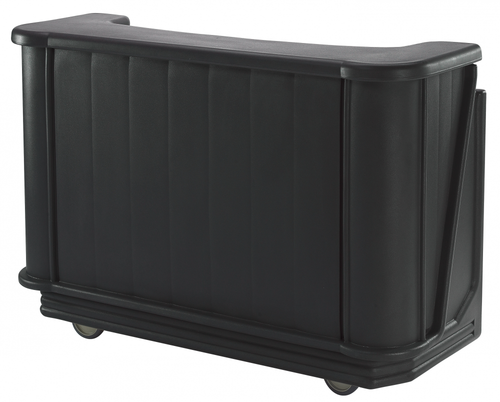 Cambro BAR650PMT110 Black Cambar 67" Portable Bar with 7-Bottle Speed Rail and Complete Post Mix System with Water Tank