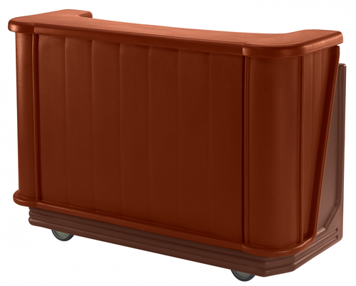 Cambro BAR650PMT189 Two-Tone Brown Mahogany Cambar 67" Portable Bar with 7-Bottle Speed Rail and Complete Post Mix System with Water Tank