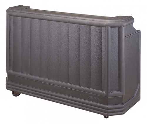 Cambro BAR730PM191 Granite Gray Cambar 73" Post-Mix Portable Bar with 7 Bottle Speed Rail, Cold Plate, and Soda Gun