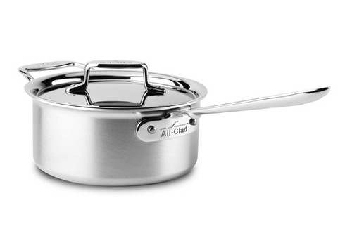 All-Clad - 3 QT d5 Brushed Stainless Saucepan with Loop Handle with Lid - BD55203