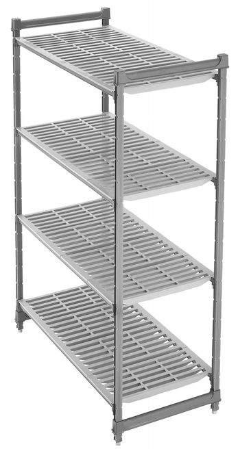 Cambro CBU185472V4580 Camshelving® Basics Plus Vented 4-Shelf Stationary Starter Unit - 18" x 54" x 72"