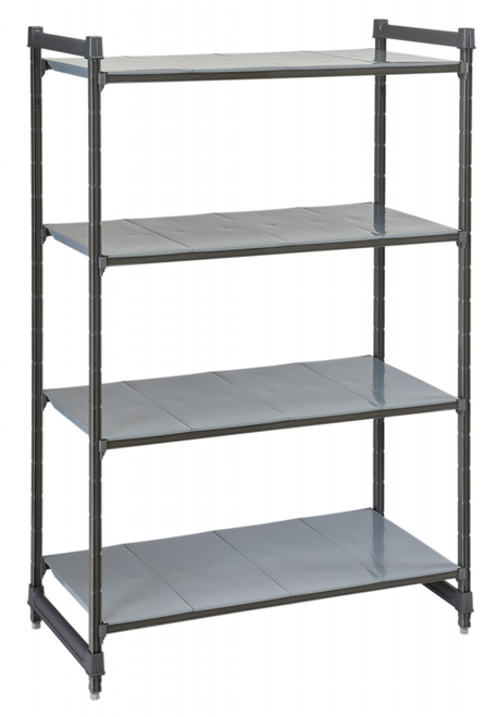 Cambro CBU214872S4580 Camshelving® Basics Plus Solid 4-Shelf Stationary Starter Unit - 21" x 48" x 72"