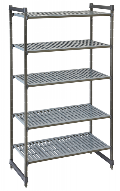 Cambro CBU244272V5580 Camshelving® Basics Plus Vented 5-Shelf Stationary Starter Unit - 24" x 42" x 72"