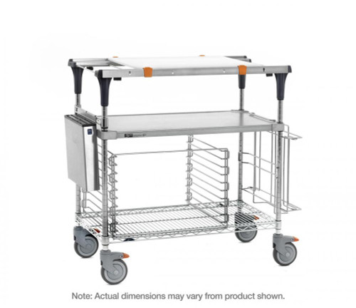 Metro MS1830-FGBR-PK2 PrepMate MultiStation with Accessory Pack and Galvanized and Brite Zinc Wire Shelving - 32" x 19 3/8" x 39 1/8"