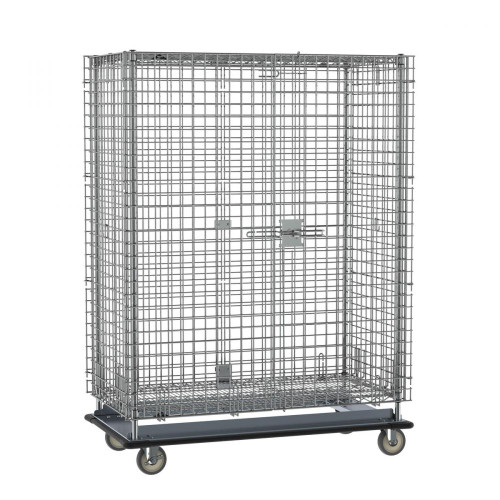 Metro SEC55LC Chrome Mobile Heavy Duty Wire Security Cabinet - 50 1/2" x 28 1/16" x 68 1/2"