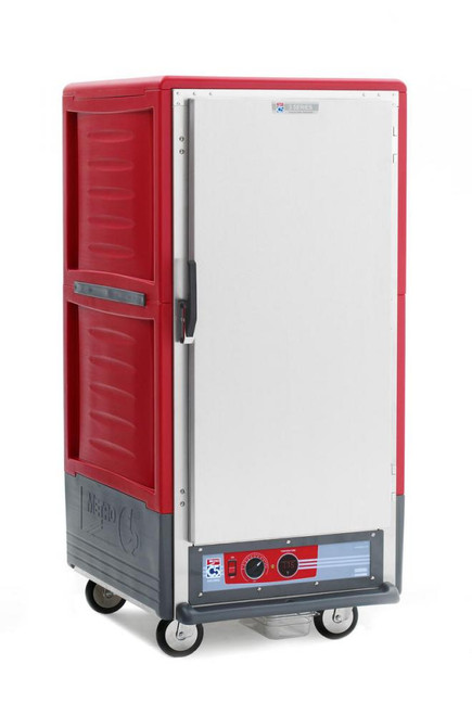 Metro C537-HLFS-U C5 3 Series Insulated Low Wattage 3/4 Size Heated Holding Cabinet with Universal Wire Slides and Solid Door - Red