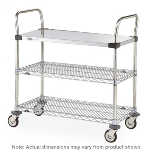 Metro MW401 Super Erecta 18" x 24" x 38" Three Shelf Standard Duty Utility Cart