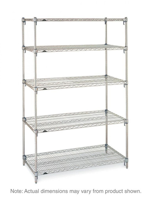 Metro 5A527C Stationary Super Erecta Adjustable 2 Series Chrome Wire Shelving Unit - 24" x 30" x 74"